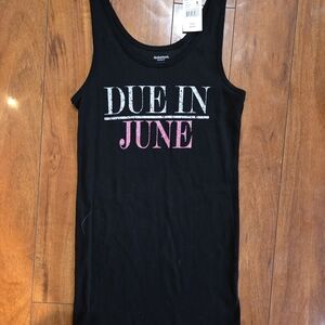 Woman's Black 'Due in June' Maternity Tank - Size SMALL NWT!!